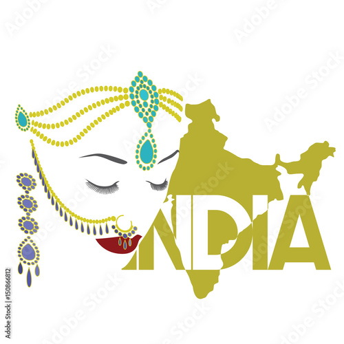 vector illustration depicting a person of Indian woman