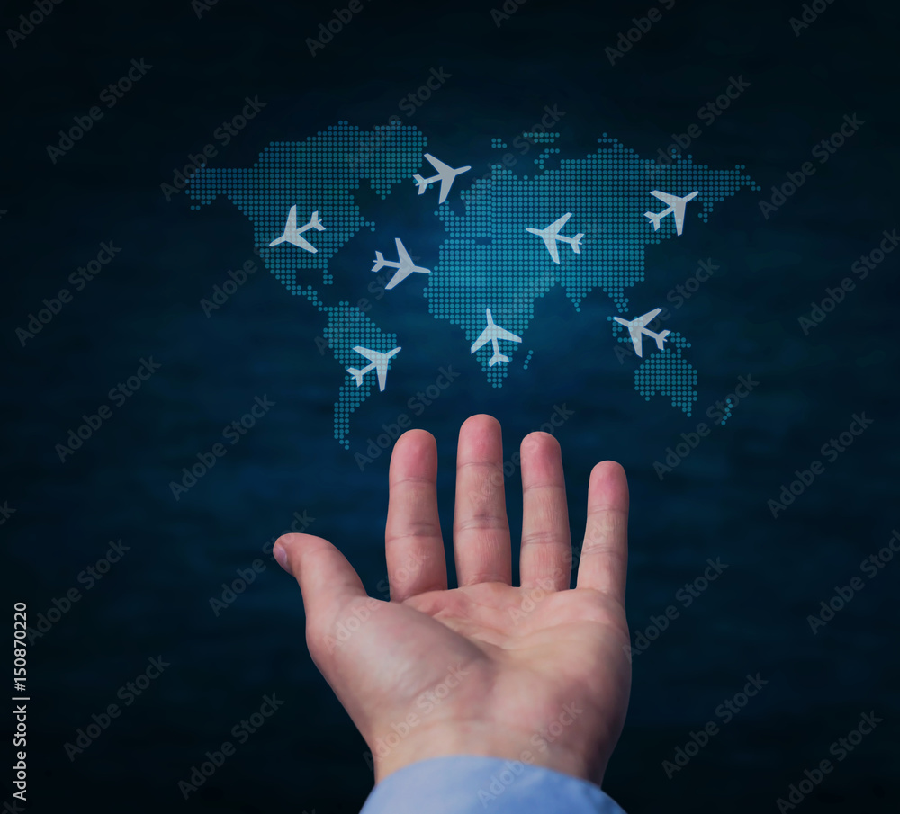 World map, concepts of travel. World map, concepts of travel.