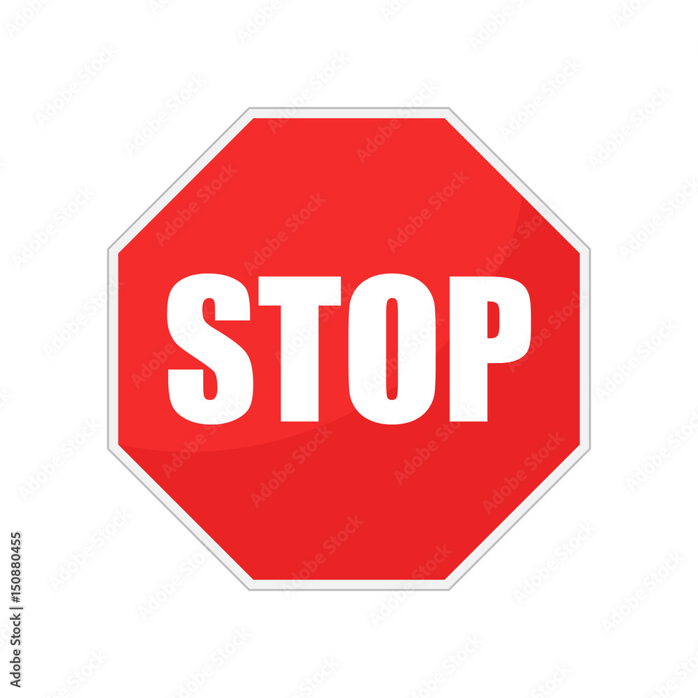 Red stop sign vector icon. Danger symbol vector illustration. Red stop sign vector icon. Danger symbol vector illustration.