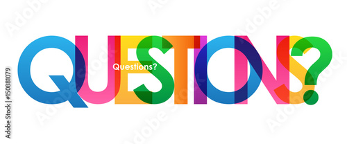 QUESTIONS? Colourful Vector Letters Icon