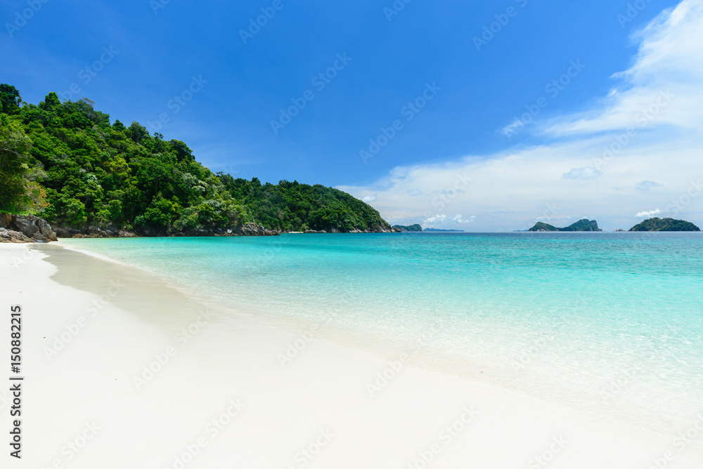 Landscape of sea white sand beach  in Andaman sea,myanmar
