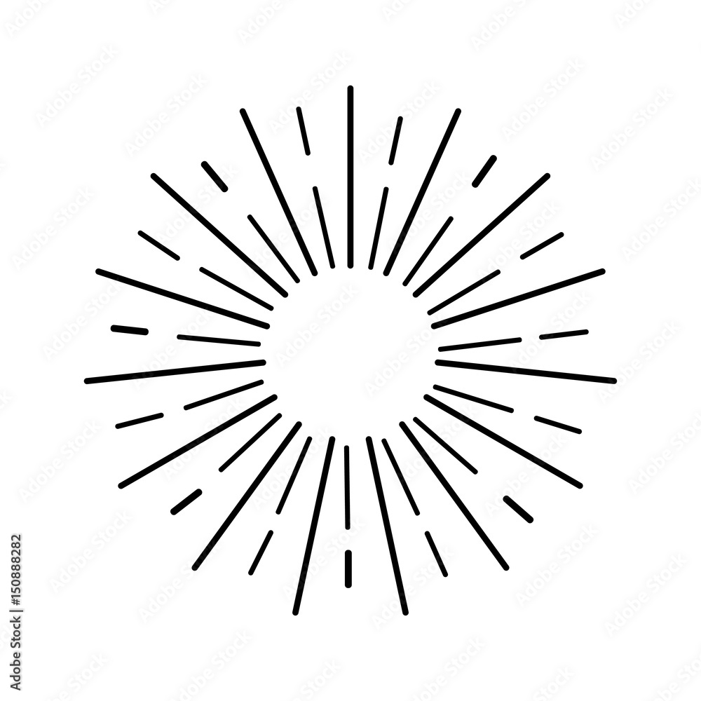 Sun rays on a white background.Vector