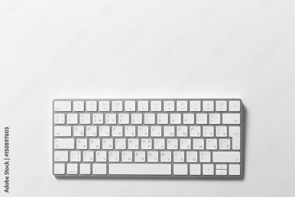 Office table with keyboard Isolated on white background Office table with keyboard Isolated on white background
