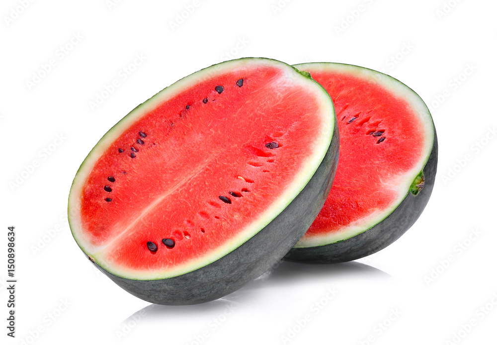 half of fresh watermelon isolated on white background. half of fresh watermelon isolated on white background.