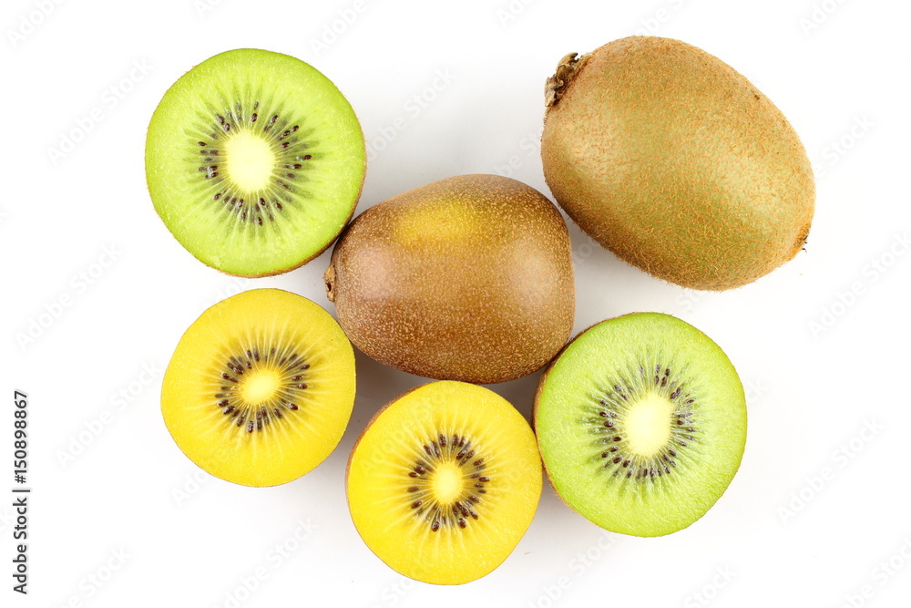 Fototapeta premium fresh green and yellow kiwi fruits
