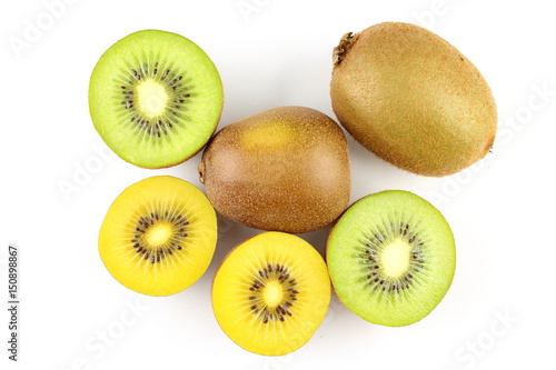 fresh green and yellow kiwi fruits