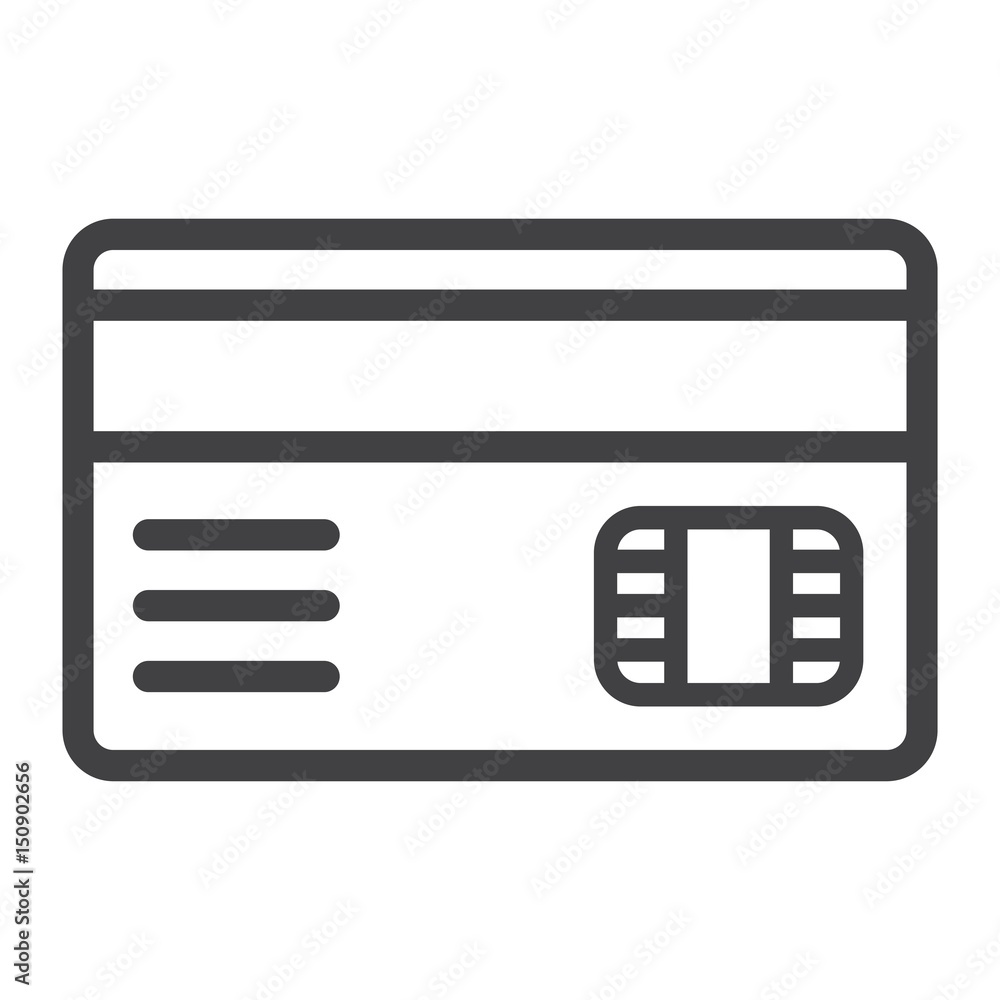 Credit card line icon, bank and business, vector graphics, a linear pattern on a white background, eps 10.
