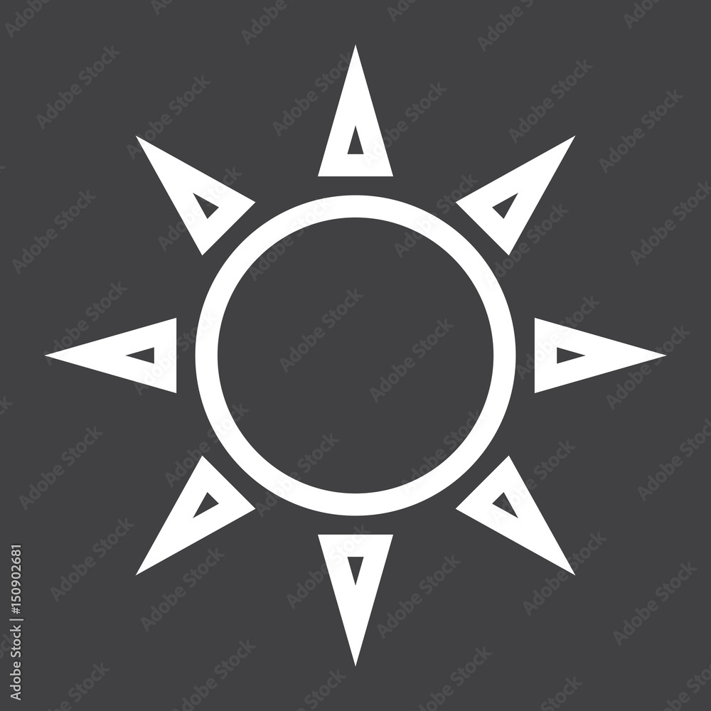 Sun line icon, weather and sunshine, vector graphics, a linear pattern on a black background, eps 10. Sun line icon, weather and sunshine, vector graphics, a linear pattern on a black background, eps 10.