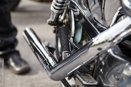 Canvas Print Motorcycle detail as background