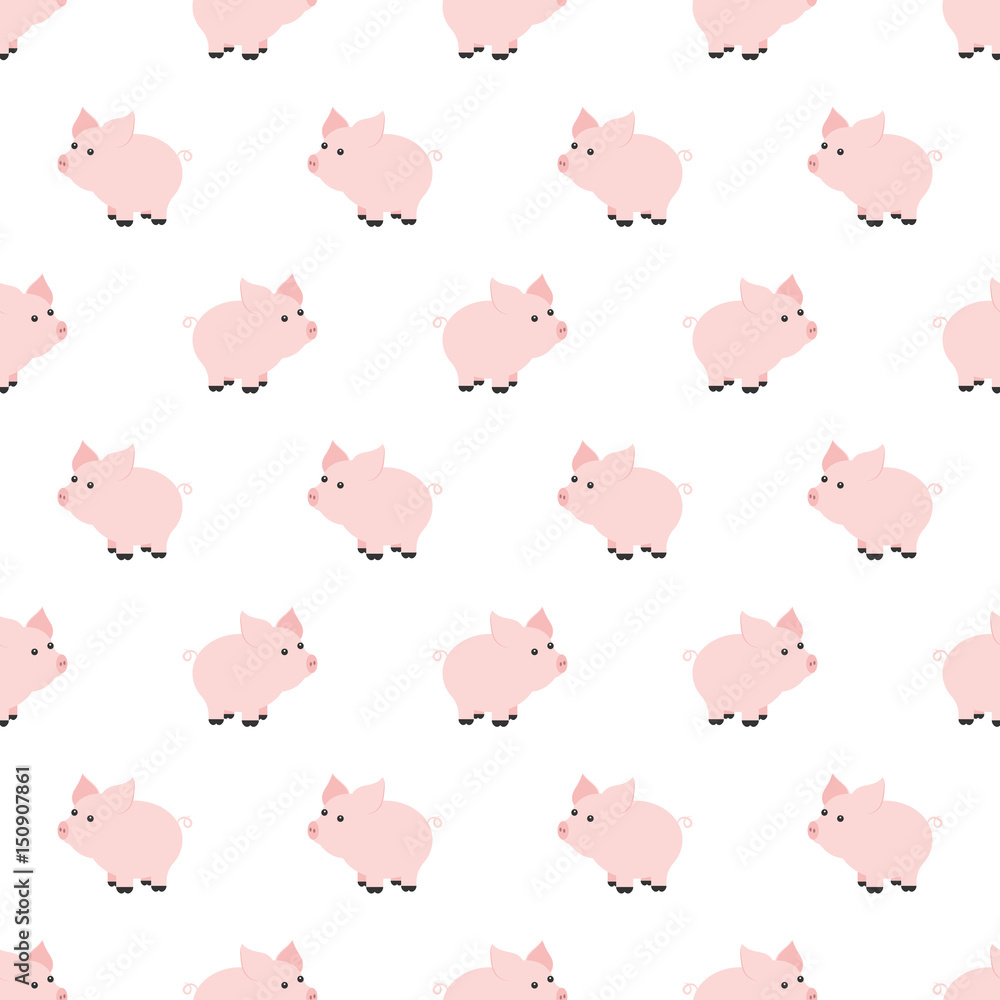 Seamless pattern, piggy art background design for fabric and decor. Cartoon style. Childrens doodle. Babyhood. Newborn. Vector illustration and element for your design, wallpaper. Zoo. Kids. Farm. Seamless pattern, piggy art background design for fabric and decor. Cartoon style. Childrens doodle. Babyhood. Newborn. Vector illustration and element for your design, wallpaper. Zoo. Kids. Farm.