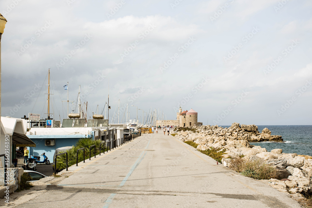 Port in Rhodes island Greece