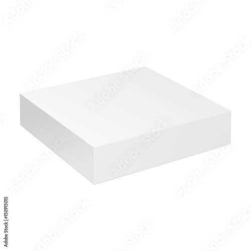 Paper blank box mockup isolated on white background. Vector illustration