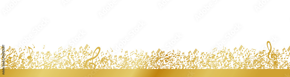 Fototapeta premium golden sheet music frame