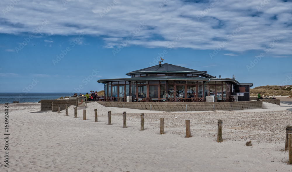 Cafe on the beach in Henne at the Danish North Sea Coast Cafe on the beach in Henne at the Danish North Sea Coast