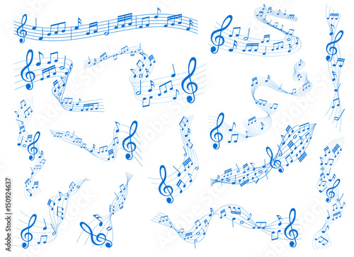 blue sheet music set