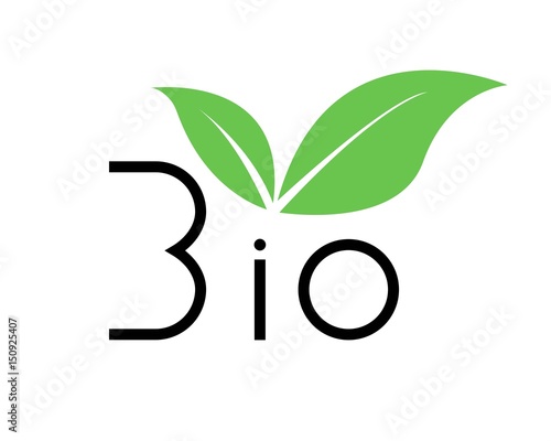 logo bio con foglia verde