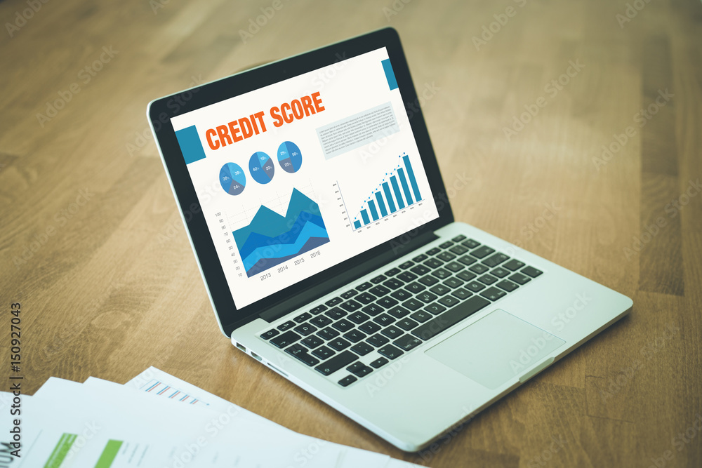 Business Charts and Graphs on screen with CREDIT SCORE title Business Charts and Graphs on screen with CREDIT SCORE title