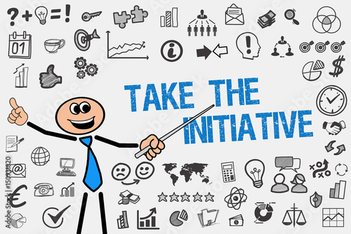 Foto Take the Initiative / Mann mit Symbole