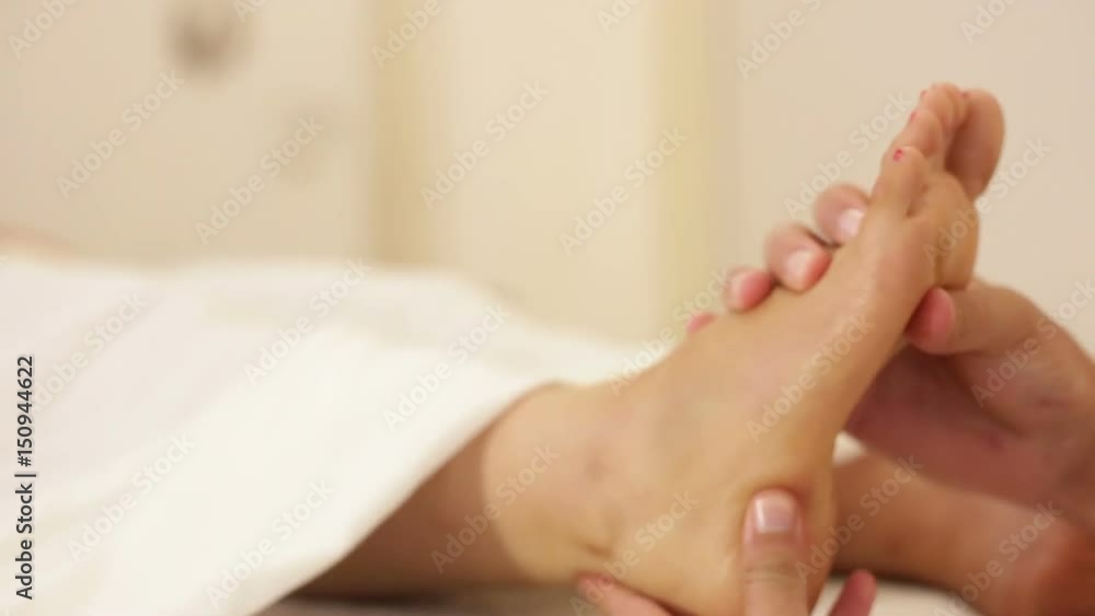 Thumbs used to reflexology session Thumbs used to reflexology session