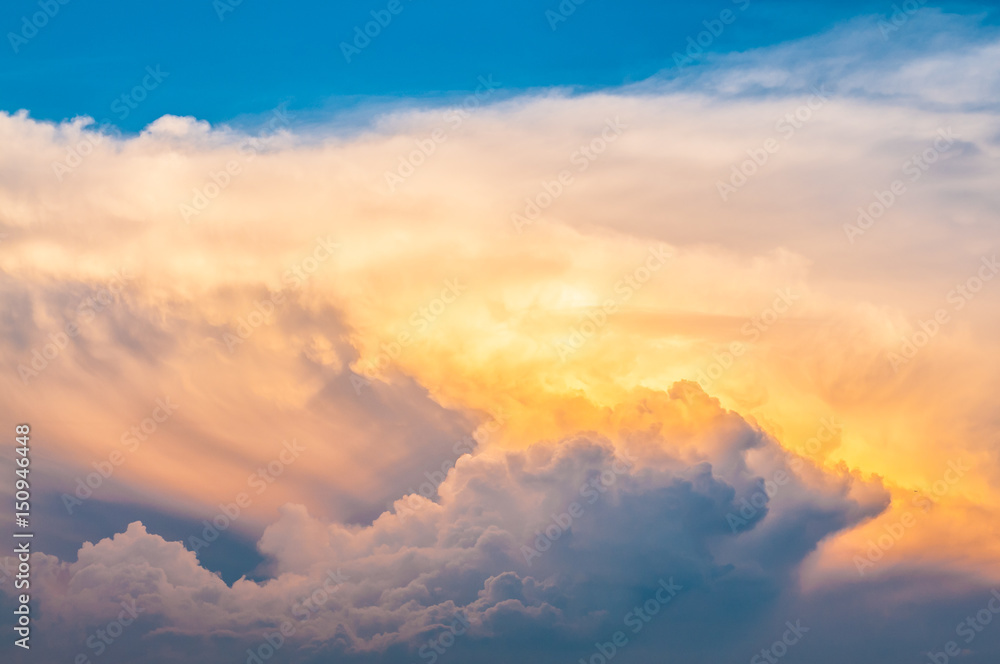 Cloud and sky at sunset.background Cloud and sky at sunset.background