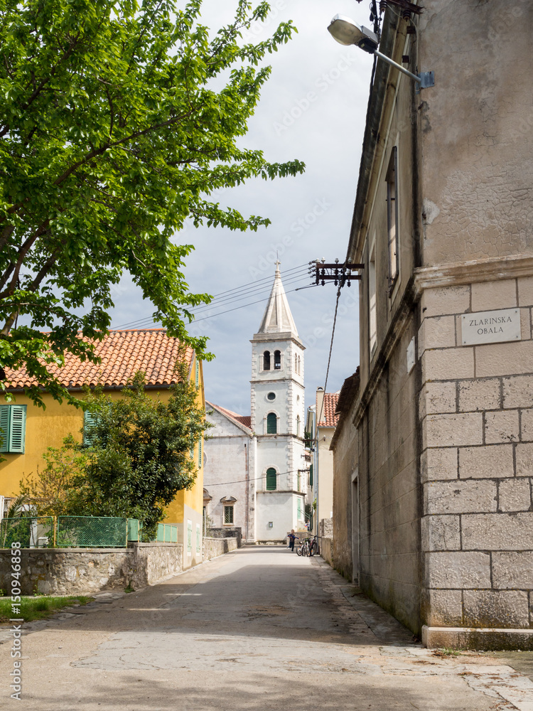 Church in a Village in Croatia, Zlarin Island, close to the Zlarin port