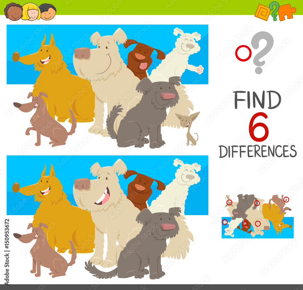 Fototapeta premium spot the differences with dogs