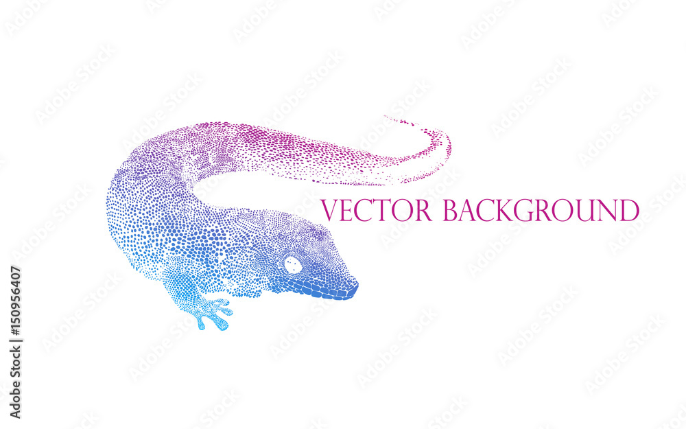 Naklejka premium Lizard gecko vector illustration. Figure spots