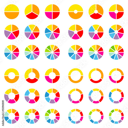 Square Set Pie Charts Color