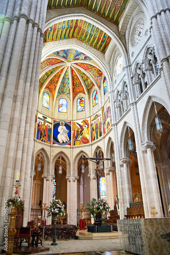 Interior of Almudena Cathedral in Madrid