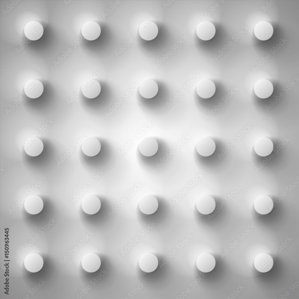 Volume realistic gray embossing texture, depressed circles background, 3d geometric pattern, design vector wallpaper Volume realistic gray embossing texture, depressed circles background, 3d geometric pattern, design vector wallpaper