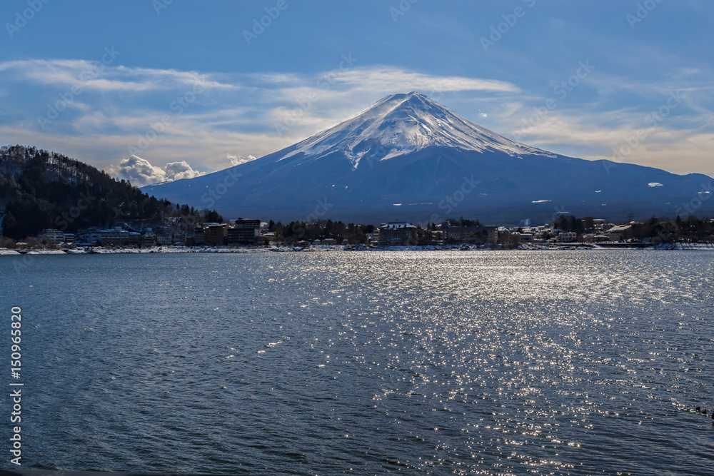 The Mt.Fuji and Lake Kawaguchiko. The shooting location is Lake Kawaguchiko, Yamanashi prefecture Japan.
