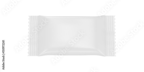 Blank plastic packaging isolated on white background, 3D rendering