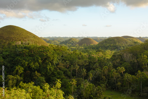 Chocolate Hills - main landmark of Bohol island  Philippines