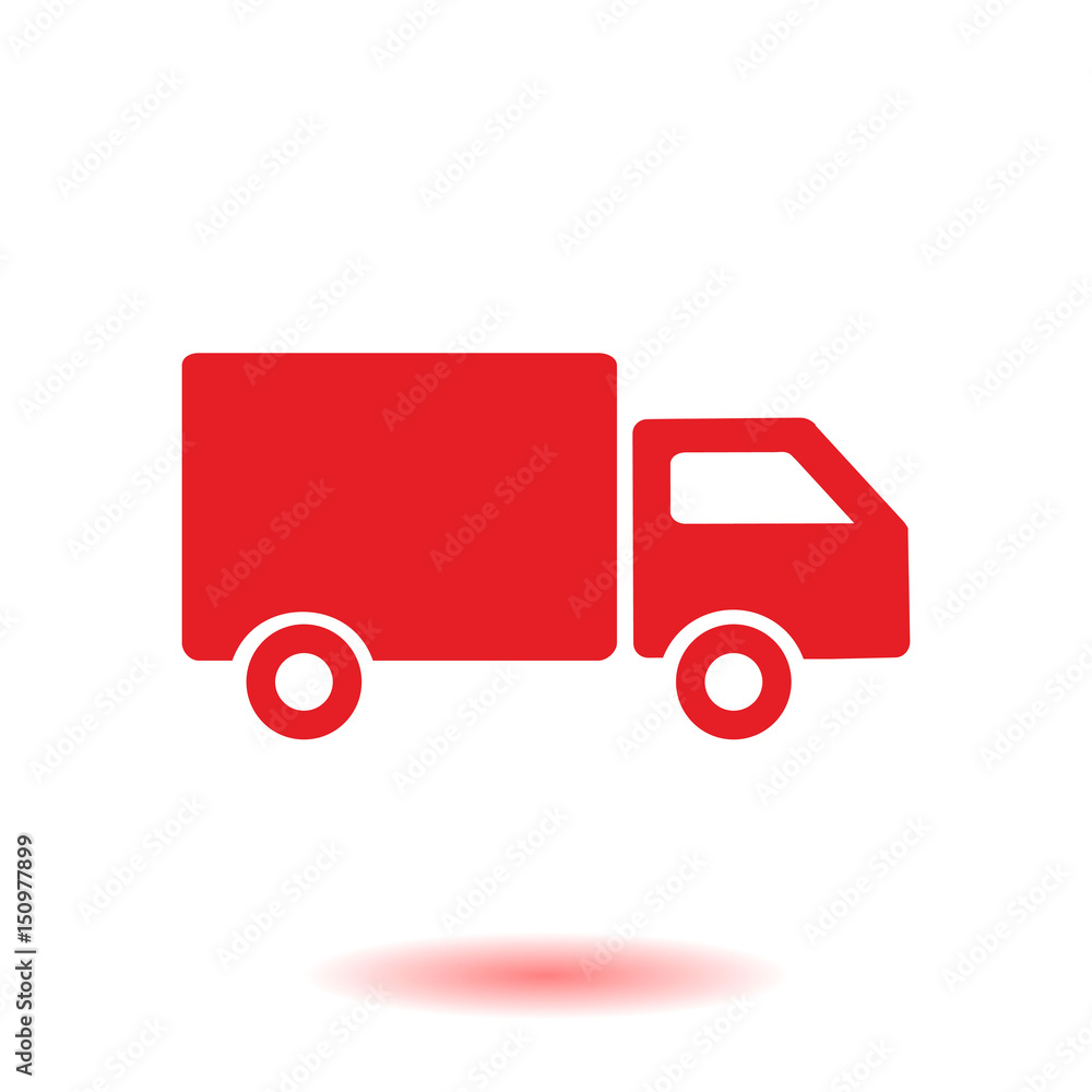 Delivery truck sign icon. Cargo van symbol. Shipments and free delivery. Flat style. Vector. Delivery truck sign icon. Cargo van symbol. Shipments and free delivery. Flat style. Vector.