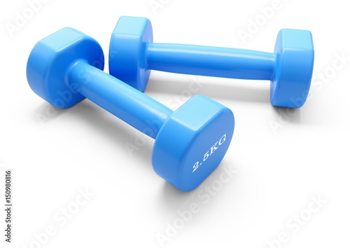 3D rendering Dumbbells for sports isolated on white background