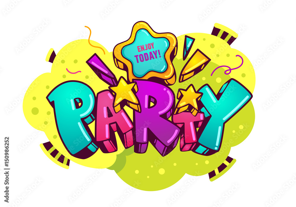 Fototapeta premium Cartoon inscription