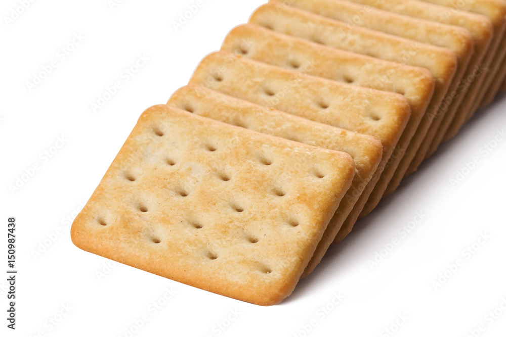 row of biscuits on white row of biscuits on white