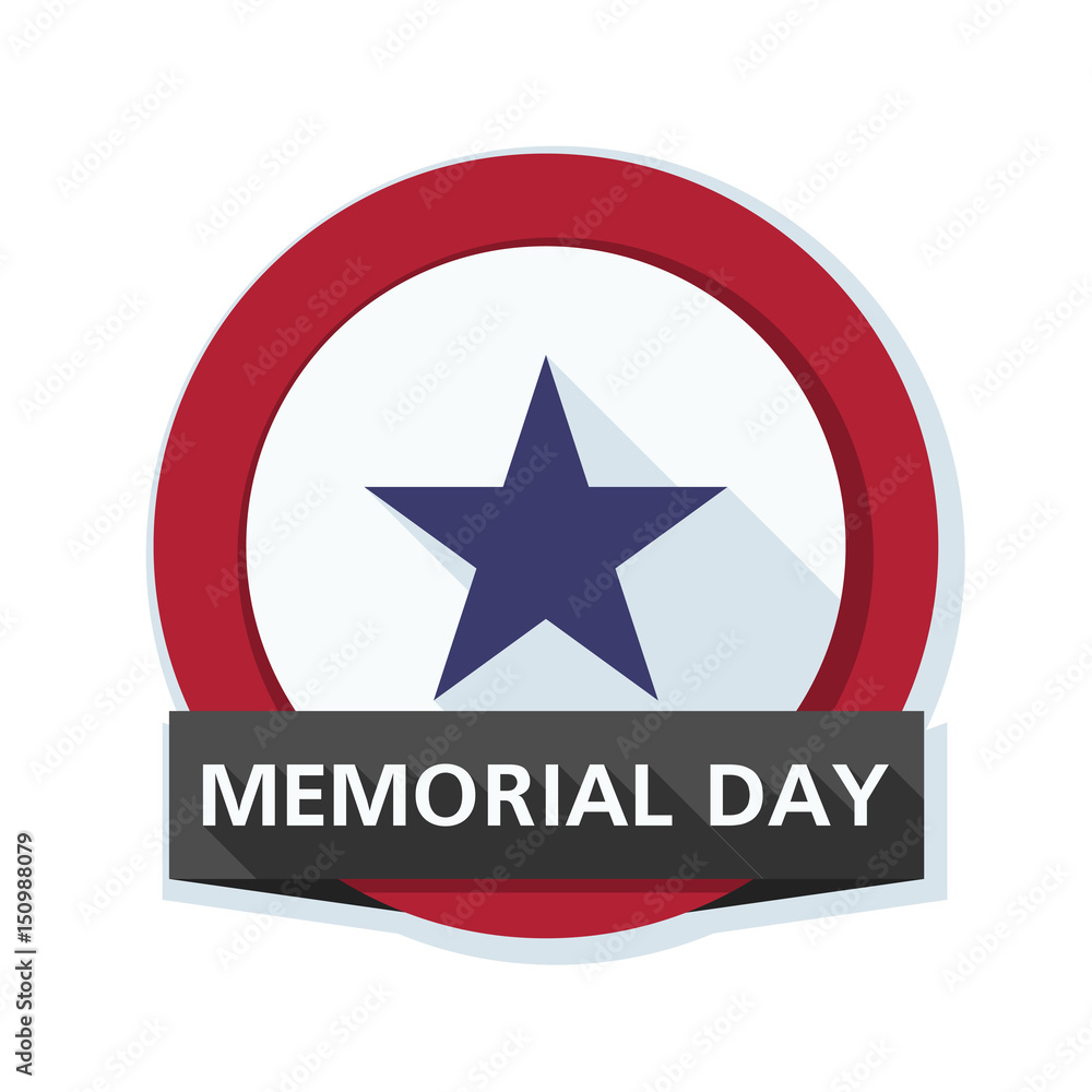 Obraz premium Memorial Day button illustration