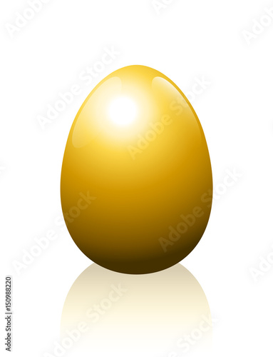 Golden egg - symbol for wealth, luxury, success, fortune or any other profitable business issues - isolated vector illustration on white background.
