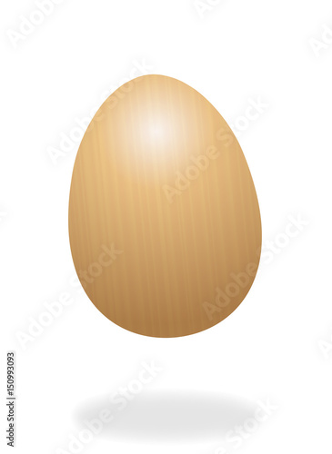 Egg shaker - wooden hand percussion instrument - isolated vector illustration on white background.