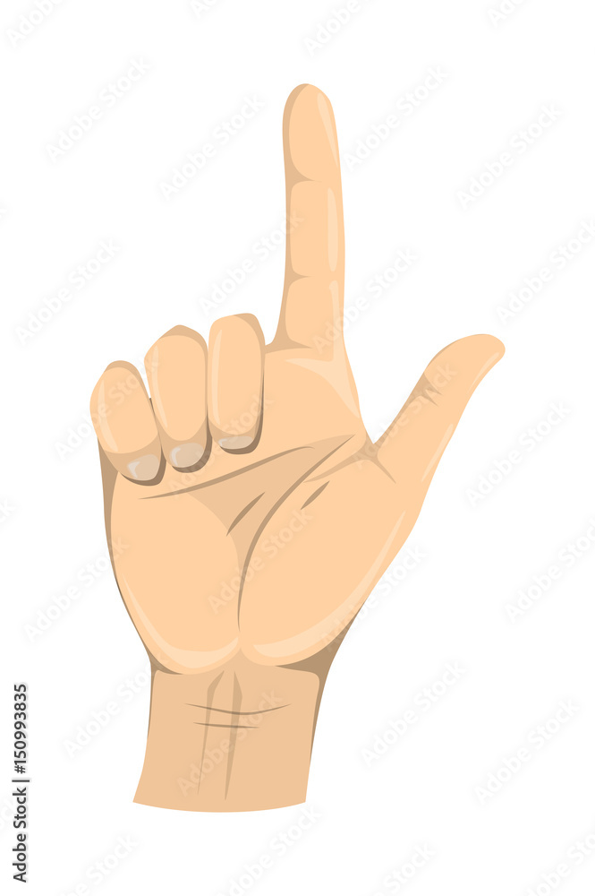 Isolated pointing hand sign on white background. Isolated pointing hand sign on white background.