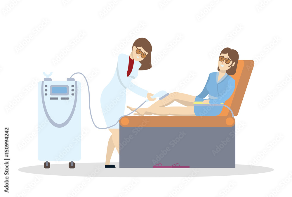 Laser hair removal. Isolated illustration on white background. Laser hair removal. Isolated illustration on white background.