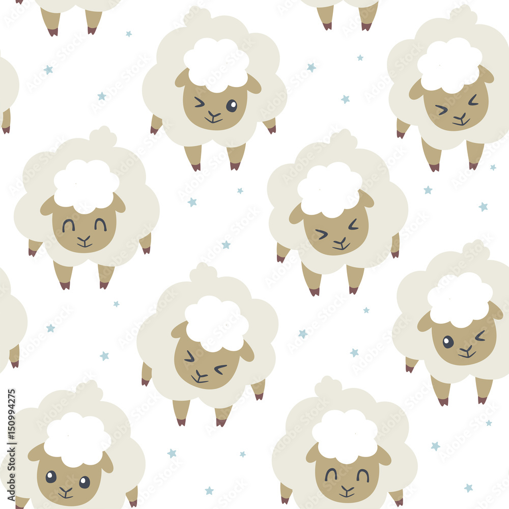 vector sheeps for sleeping seamless pattern vector sheeps for sleeping seamless pattern