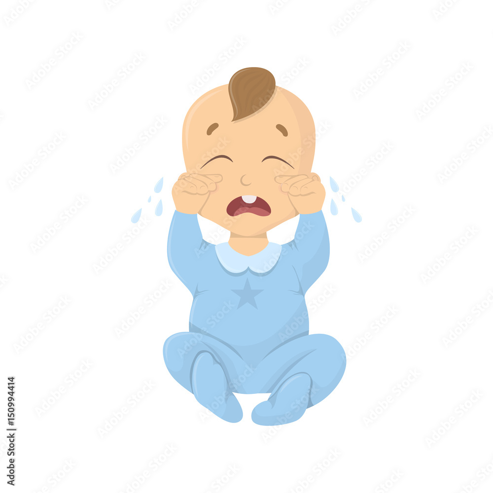 crying baby boy clipart