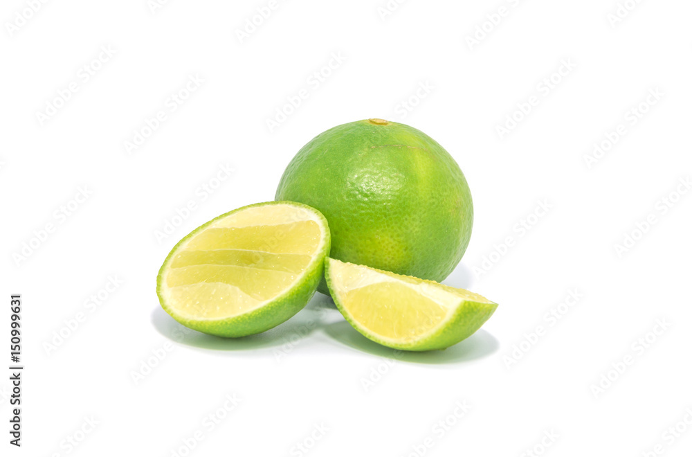 Lime cut with white background.