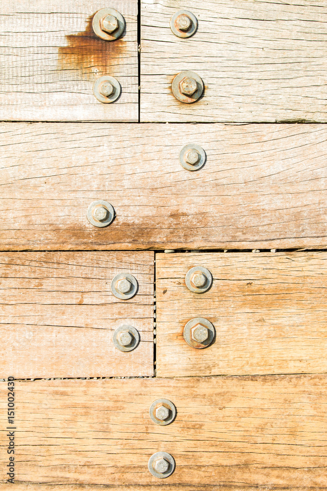 Obraz premium Borth Mid Wales Wooden Boards with bolts