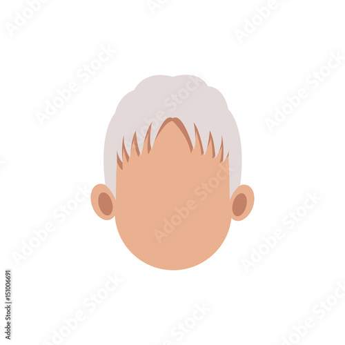 male head faceless hair style image vector illustration