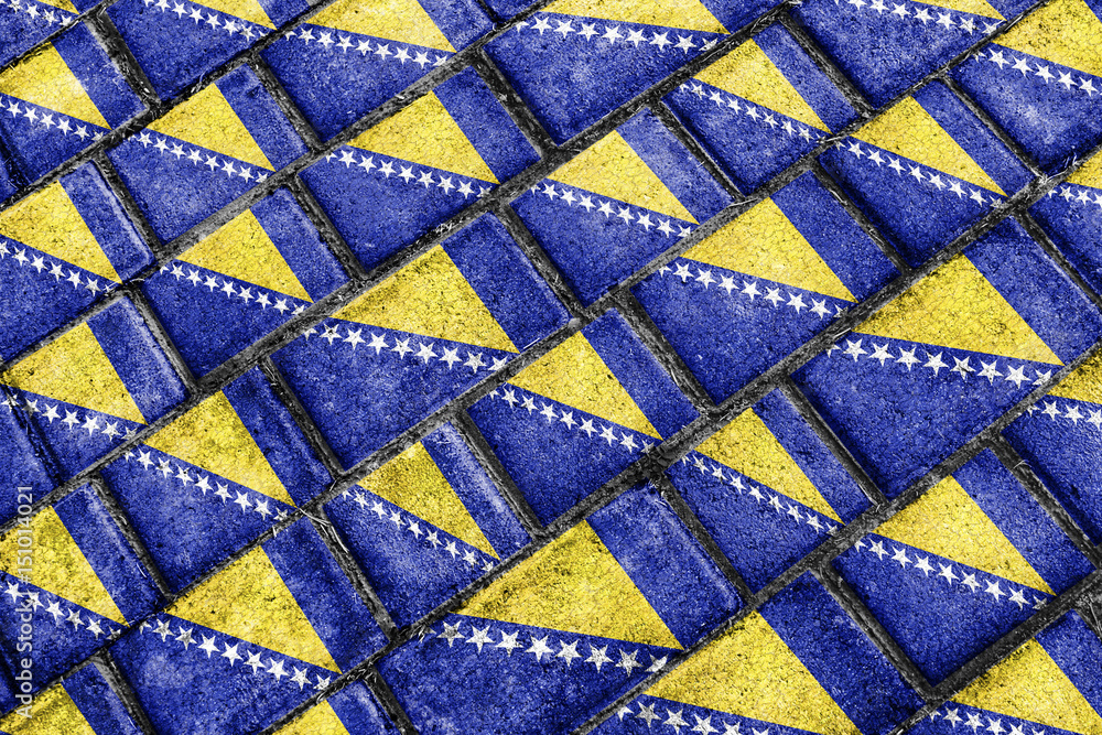 Bosnia Herzegovina Grunge Style National Flag Bosnia Herzegovina Grunge Style National Flag