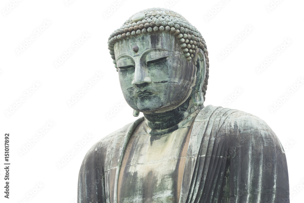 Japanese Buddha statue, isolate on white