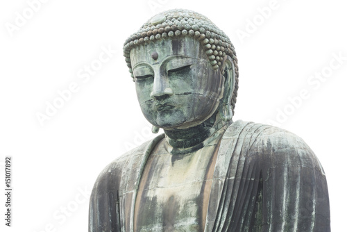 Japanese Buddha statue, isolate on white